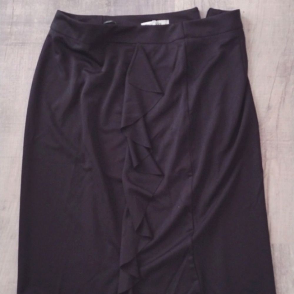New GRACE KARIN Elegant Ruffle stretch Black Skirt size XL